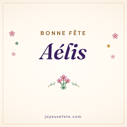 Image carrée « Bonne fête Aélis » pour WhatsApp