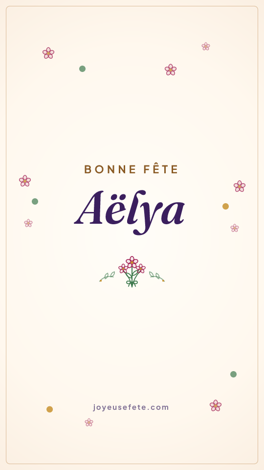Image « Bonne fête Aëlya » au format story