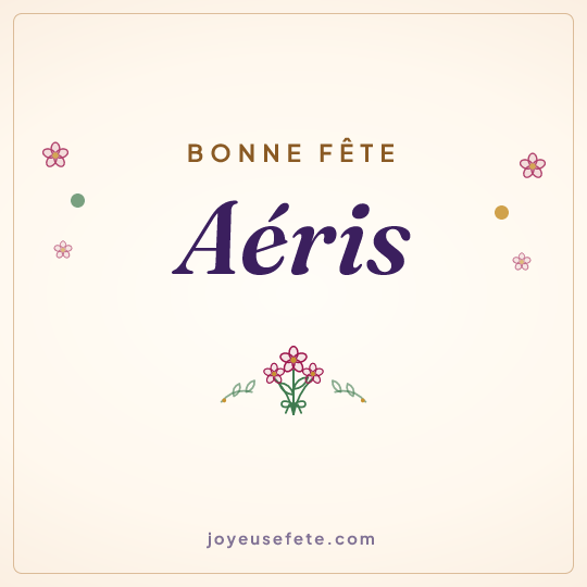 Image carrée « Bonne fête Aéris » pour WhatsApp