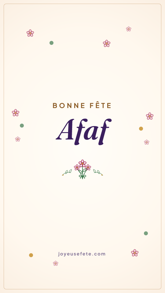 Image « Bonne fête Afaf » au format story