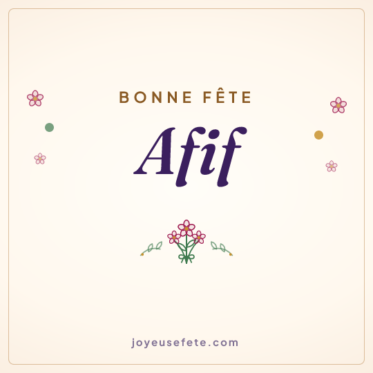 Image carrée « Bonne fête Afif » pour WhatsApp