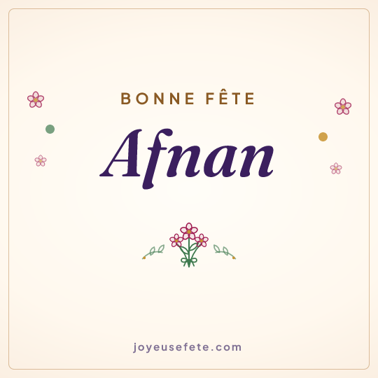 Image carrée « Bonne fête Afnan » pour WhatsApp