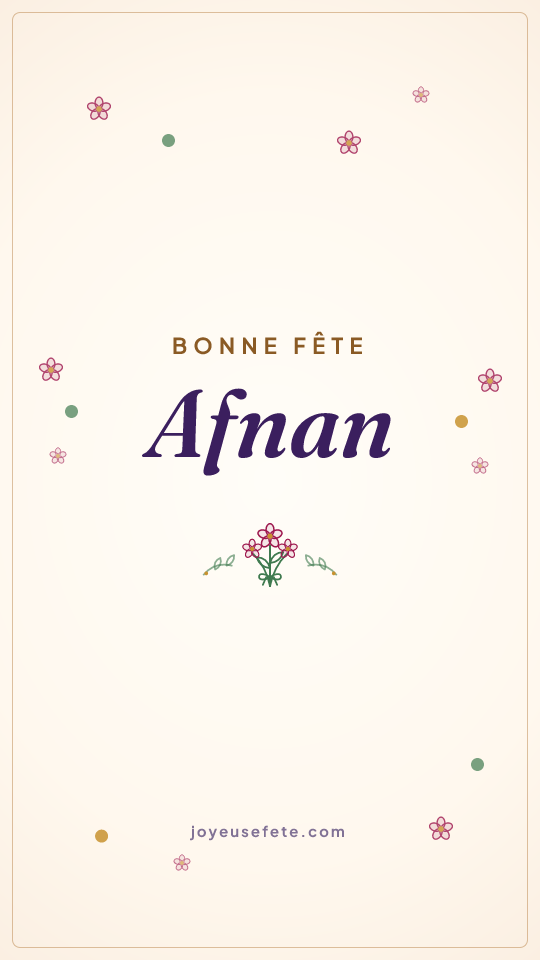 Image « Bonne fête Afnan » au format story
