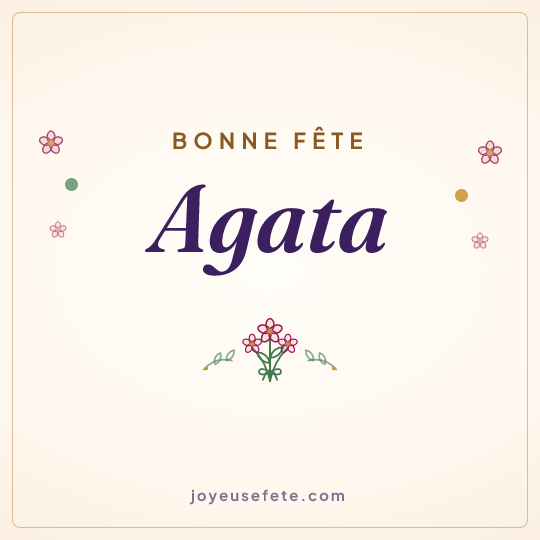 Image carrée « Bonne fête Agata » pour WhatsApp