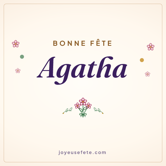 Image carrée « Bonne fête Agatha » pour WhatsApp