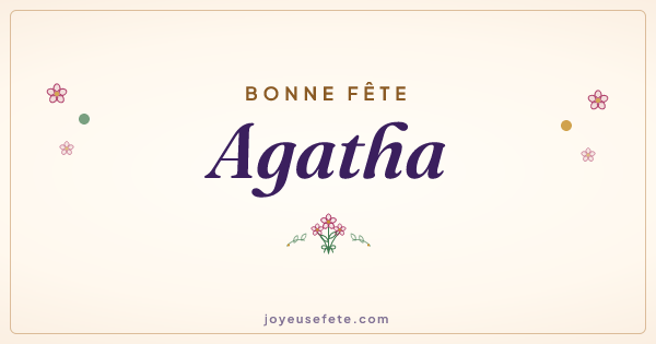 Image « Bonne fête Agatha » au format large