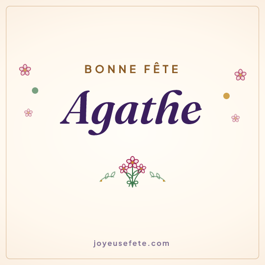 Image carrée « Bonne fête Agathe » pour WhatsApp