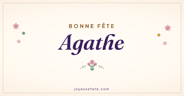 Image « Bonne fête Agathe » au format large