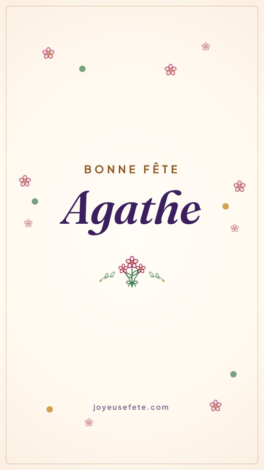 Image « Bonne fête Agathe » au format story