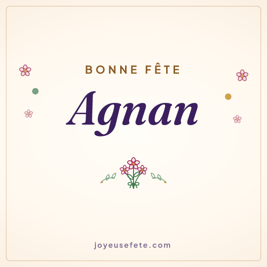 Image carrée « Bonne fête Agnan » pour WhatsApp