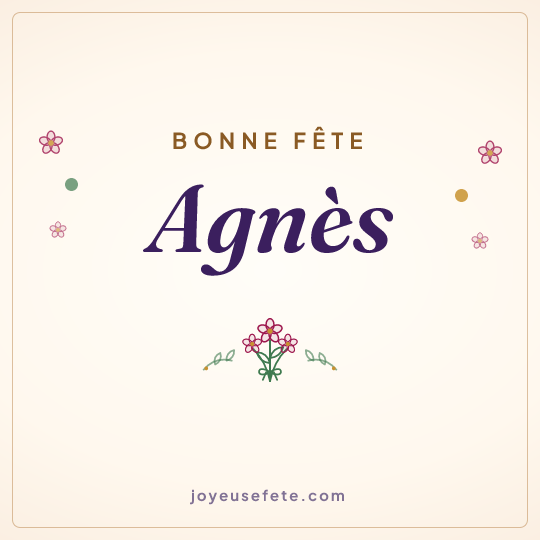 Image carrée « Bonne fête Agnès » pour WhatsApp