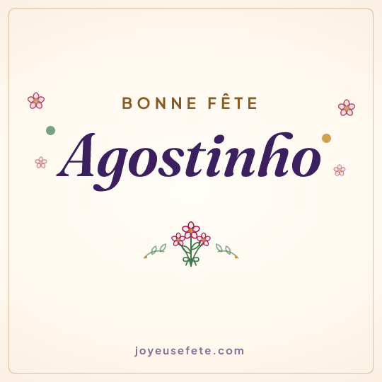 Image carrée « Bonne fête Agostinho » pour WhatsApp