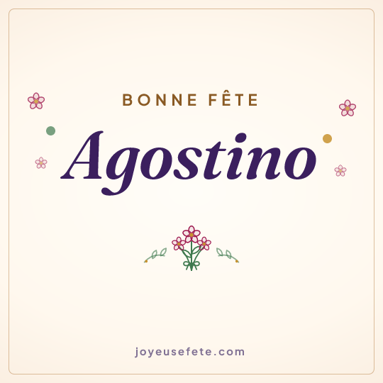Image carrée « Bonne fête Agostino » pour WhatsApp