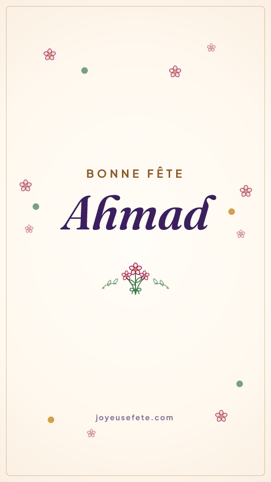 Image « Bonne fête Ahmad » au format story