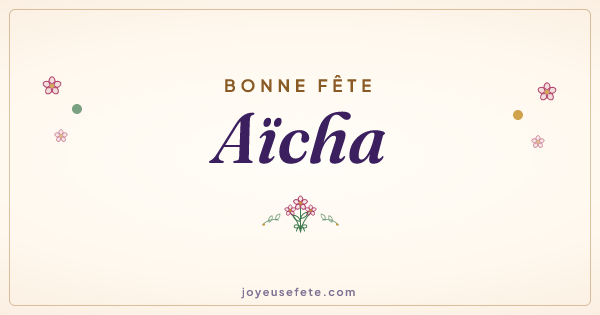 Image « Bonne fête Aïcha » au format large