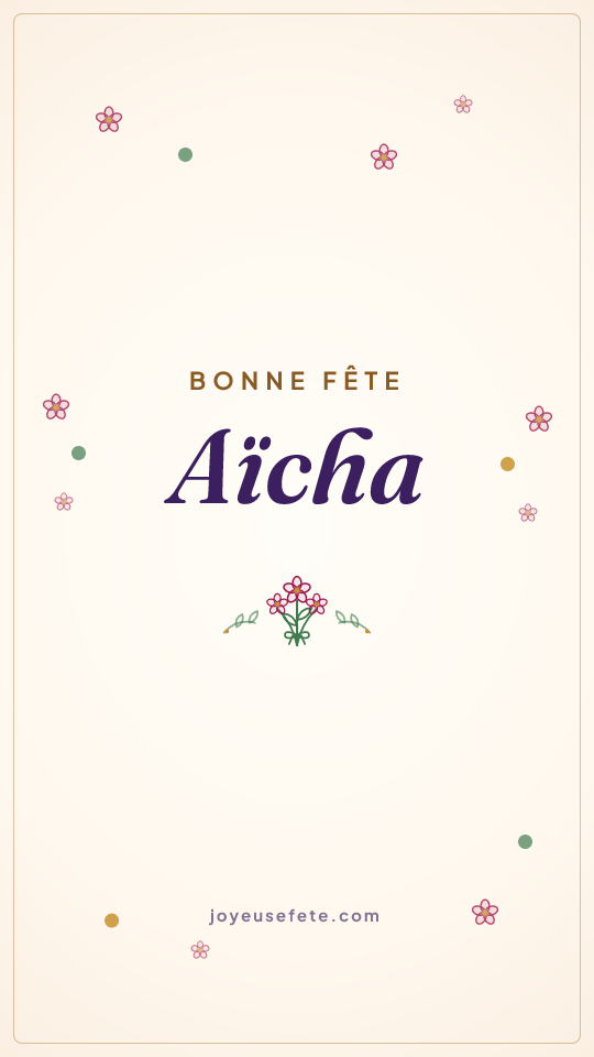 Image « Bonne fête Aïcha » au format story
