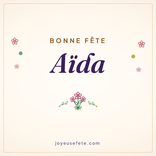 Image carrée « Bonne fête Aïda » pour WhatsApp