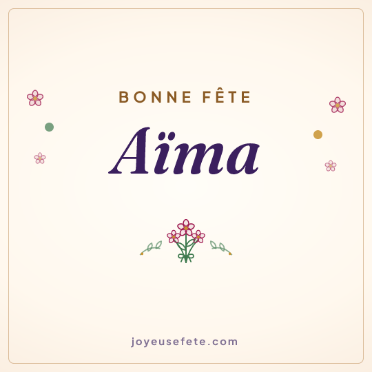 Image carrée « Bonne fête Aïma » pour WhatsApp