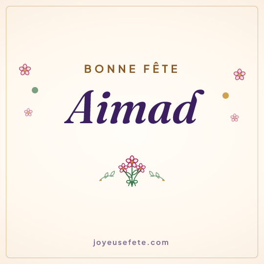 Image carrée « Bonne fête Aimad » pour WhatsApp