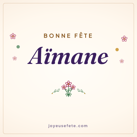Image carrée « Bonne fête Aïmane » pour WhatsApp