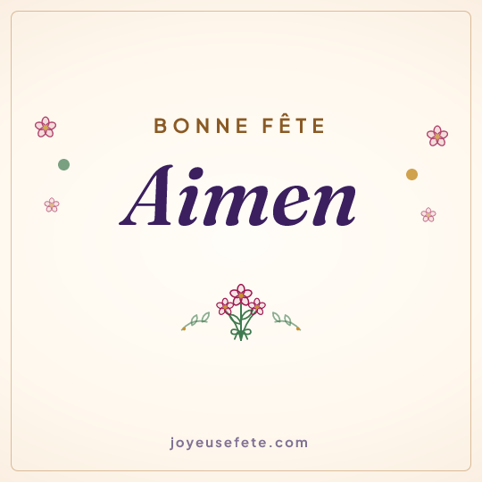 Image carrée « Bonne fête Aimen » pour WhatsApp