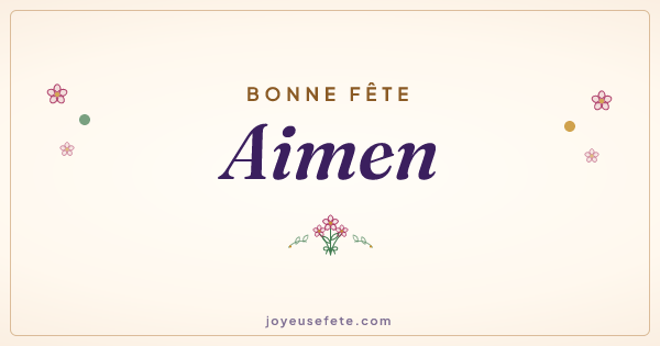 Image « Bonne fête Aimen » au format large