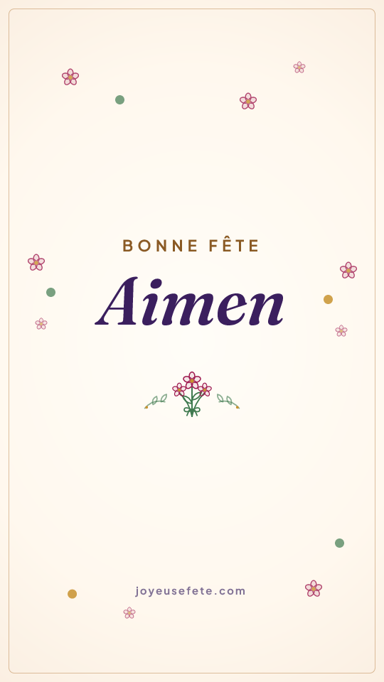 Image « Bonne fête Aimen » au format story
