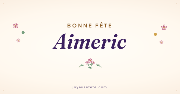 Image « Bonne fête Aimeric » au format large