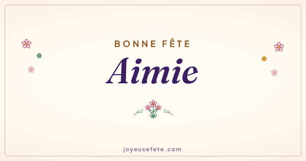 Image « Bonne fête Aimie » au format large