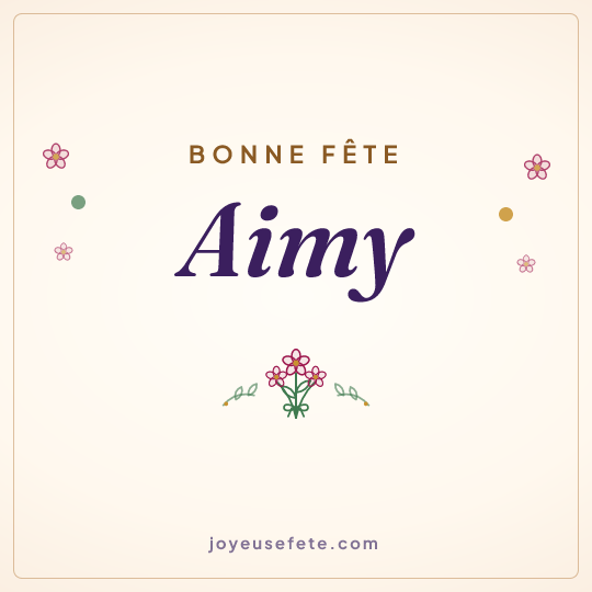Image carrée « Bonne fête Aimy » pour WhatsApp