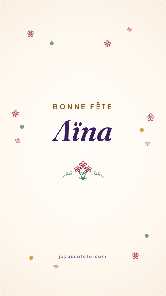 Image « Bonne fête Aïna » au format story