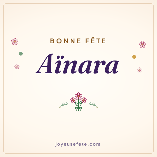 Image carrée « Bonne fête Aïnara » pour WhatsApp