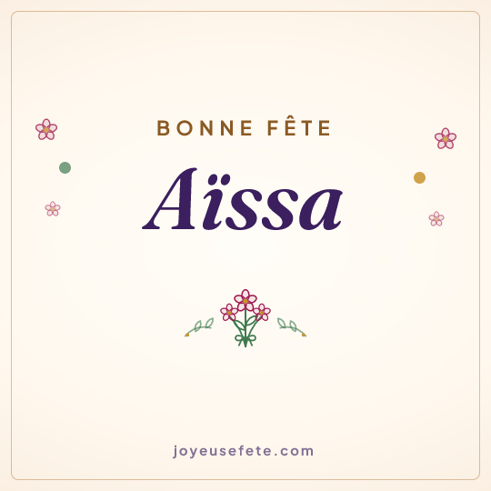 Image carrée « Bonne fête Aïssa » pour WhatsApp