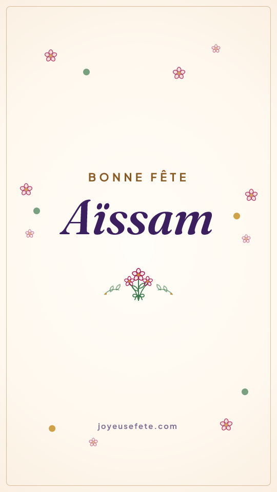 Image « Bonne fête Aïssam » au format story
