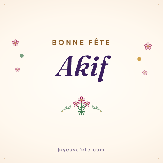 Image carrée « Bonne fête Akif » pour WhatsApp
