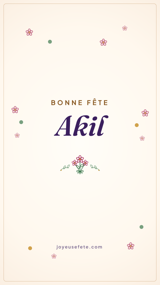 Image « Bonne fête Akil » au format story