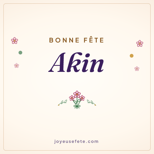 Image carrée « Bonne fête Akin » pour WhatsApp