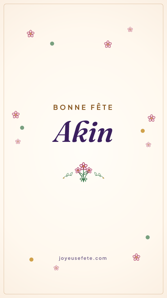 Image « Bonne fête Akin » au format story