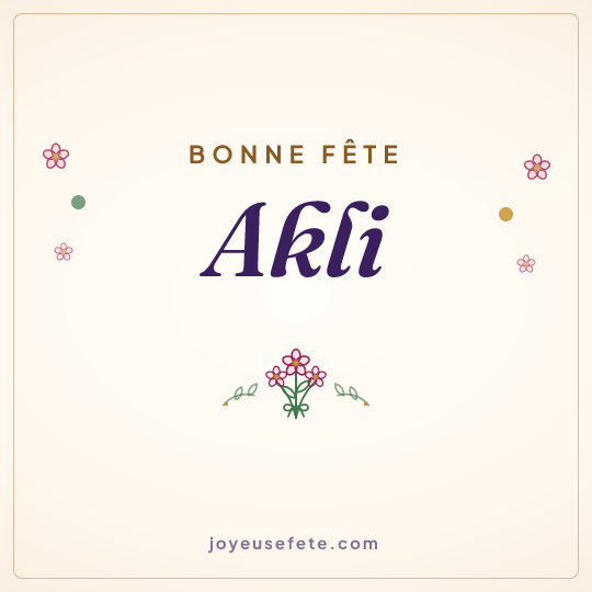 Image carrée « Bonne fête Akli » pour WhatsApp