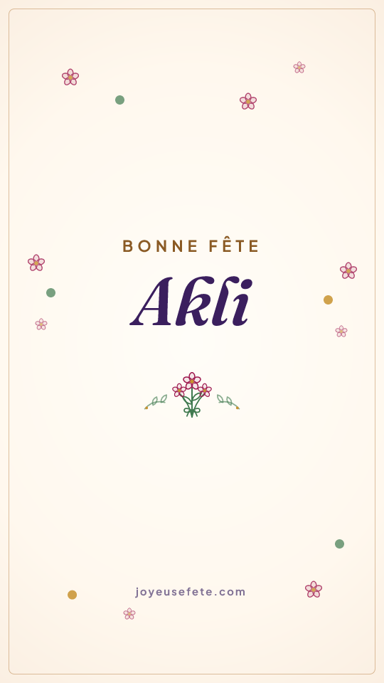 Image « Bonne fête Akli » au format story