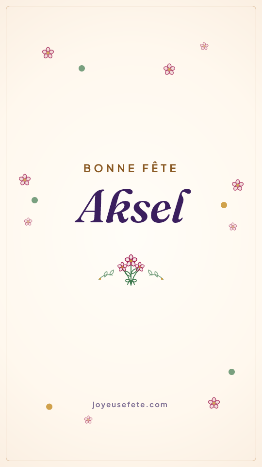 Image « Bonne fête Aksel » au format story