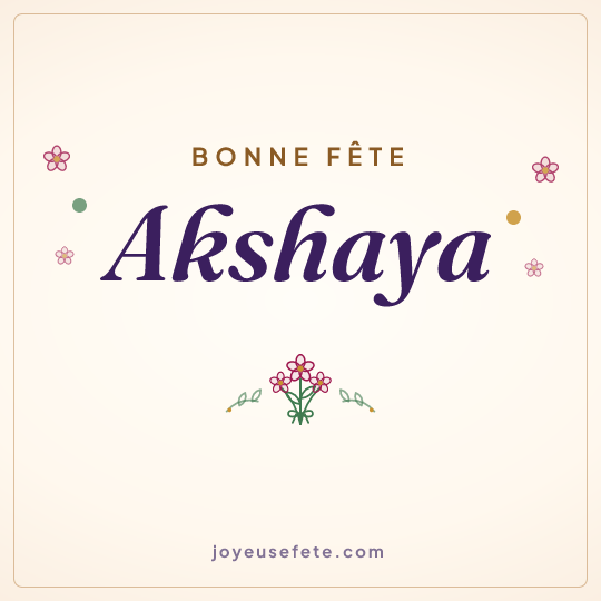 Image carrée « Bonne fête Akshaya » pour WhatsApp