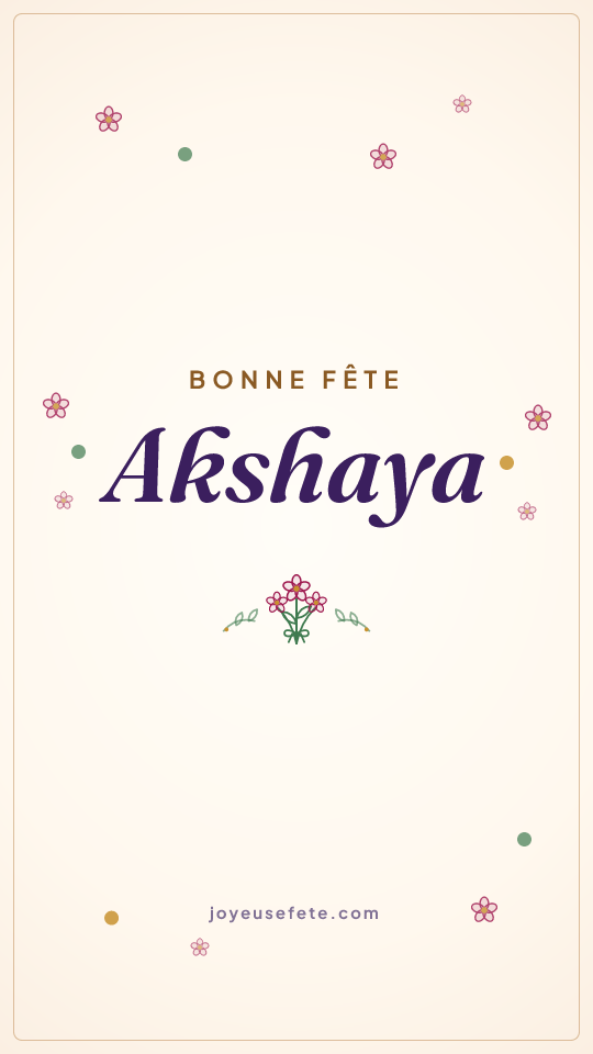 Image « Bonne fête Akshaya » au format story
