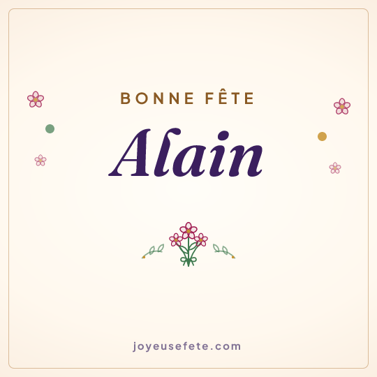 Image carrée « Bonne fête Alain » pour WhatsApp