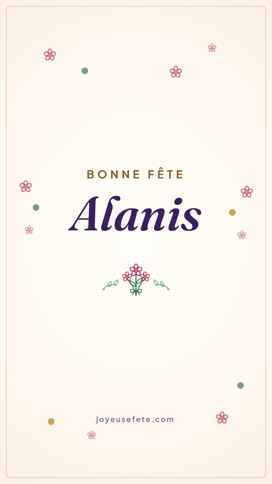 Image « Bonne fête Alanis » au format story
