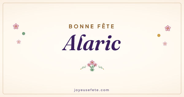 Image « Bonne fête Alaric » au format large