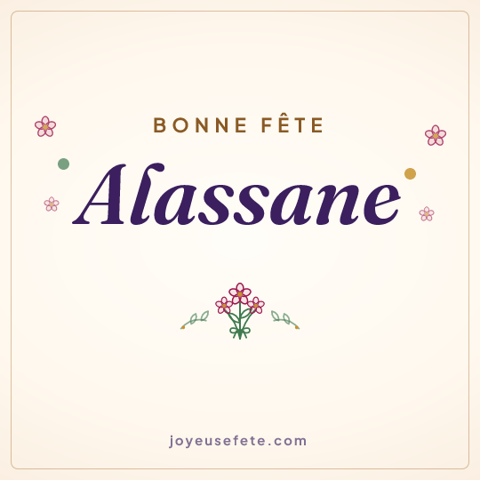 Image carrée « Bonne fête Alassane » pour WhatsApp
