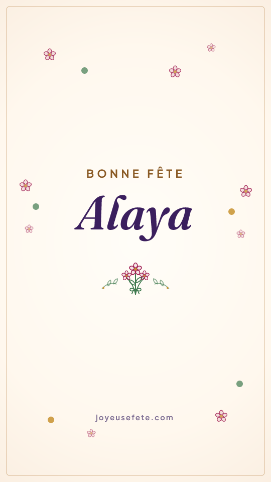 Image « Bonne fête Alaya » au format story