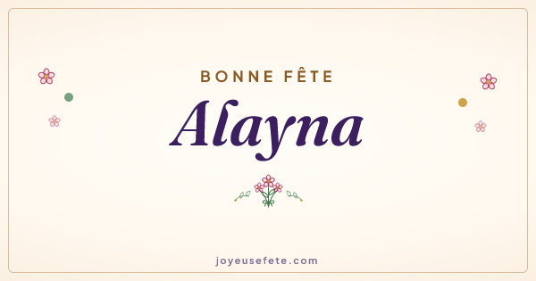 Image « Bonne fête Alayna » au format large