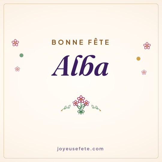 Image carrée « Bonne fête Alba » pour WhatsApp